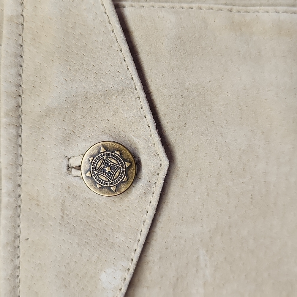 Ruff Hewn Beige Leather Jacket - Picture 2 of 6
